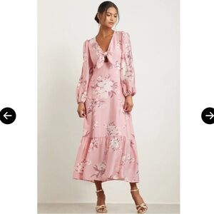 Chelsea 28 Floral tie-front Pink Maxi Dress